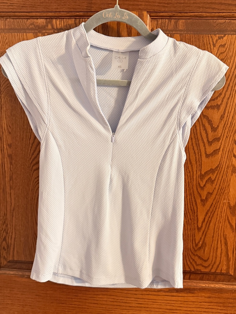 CALIA Women's Golf Renew Cap Sleeve Polo | XS light blue